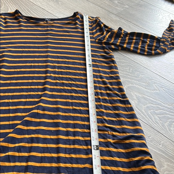 Striped Navy and Orange Long Sleeve Dress - Picture 5 of 6